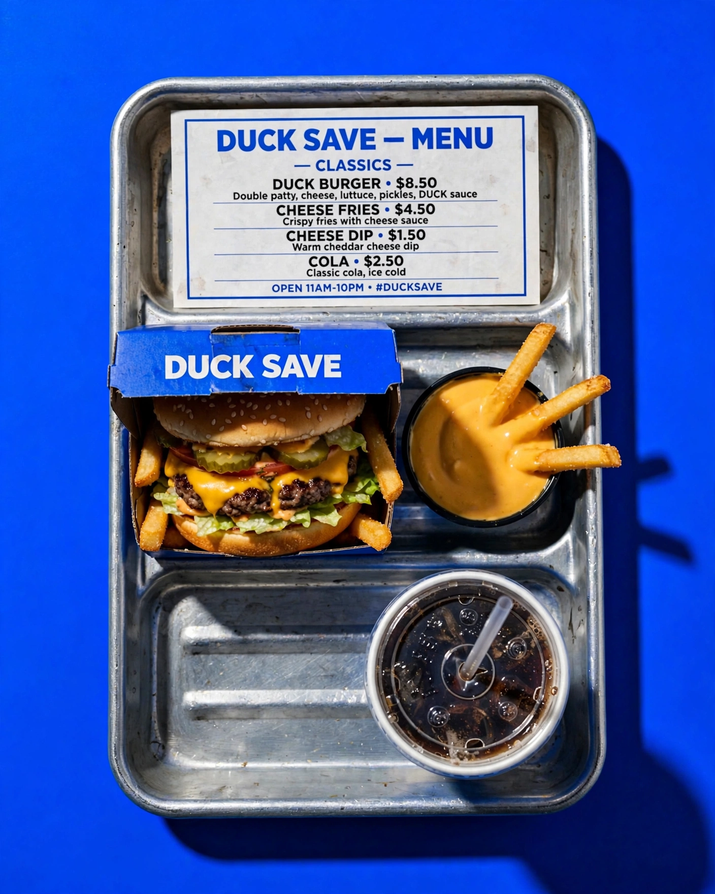 Food – Menü-Tray mit Burger und Cola