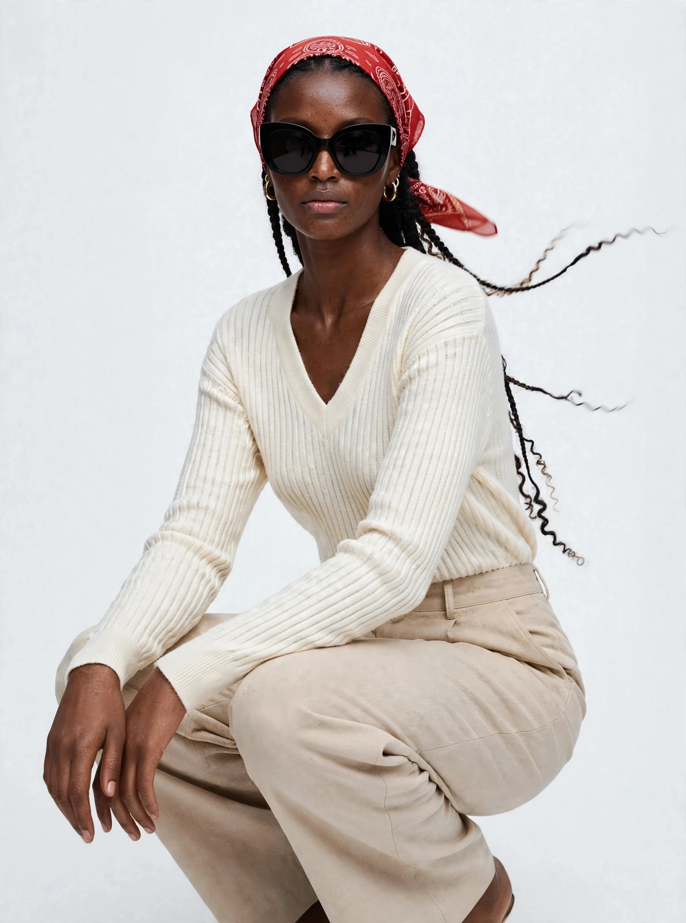 Fashion-Kampagne – Hocke mit Sonnenbrille
